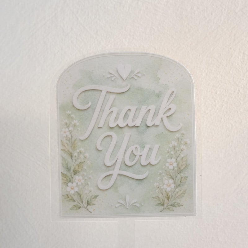 Mint Meadow Thank You Topper