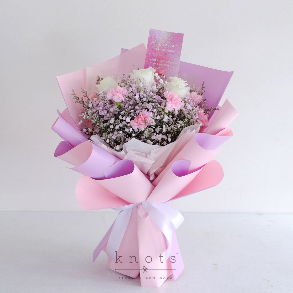 Whispered Grace (3 stalks White Roses Affirmation Bouquet)