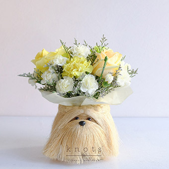 Playful Bloom (Peach and Yellow Roses Arrangement)