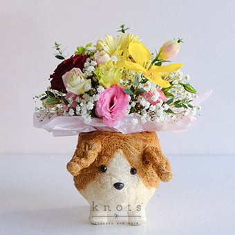 Blossom Buddy (Yellow Tulip and Ecuadorian Rose Arrangement)