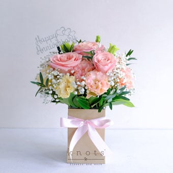 Blush of Love (Pink Ecuadorian Roses Arrangement)