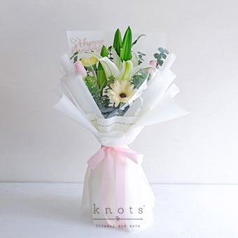 White Lily Anniversary Bouquet