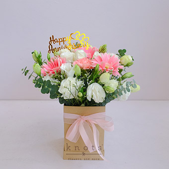Enchanting Embrace (Pink Gerbera and Pink Carnation Arrangement)