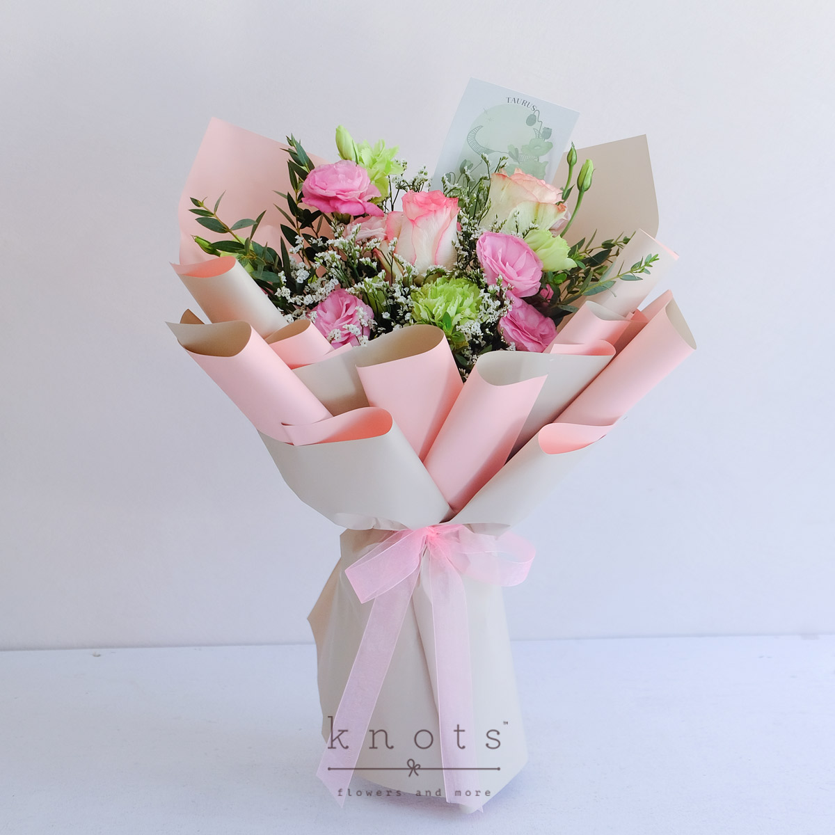 Rosy Taurus (Two-Toned Pink Roses Bouquet)