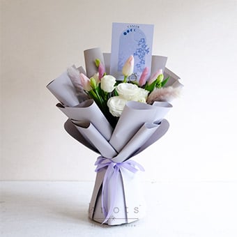 Crystal Tide Cancer (Tulips & Dried Flowers Bouquet)