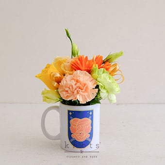 Twin Star Blossoms (Yellow Rose and Orange Gerbera)