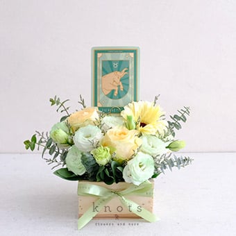 Celestial Taurus (Peach Roses and White Gerbera Arrangement)