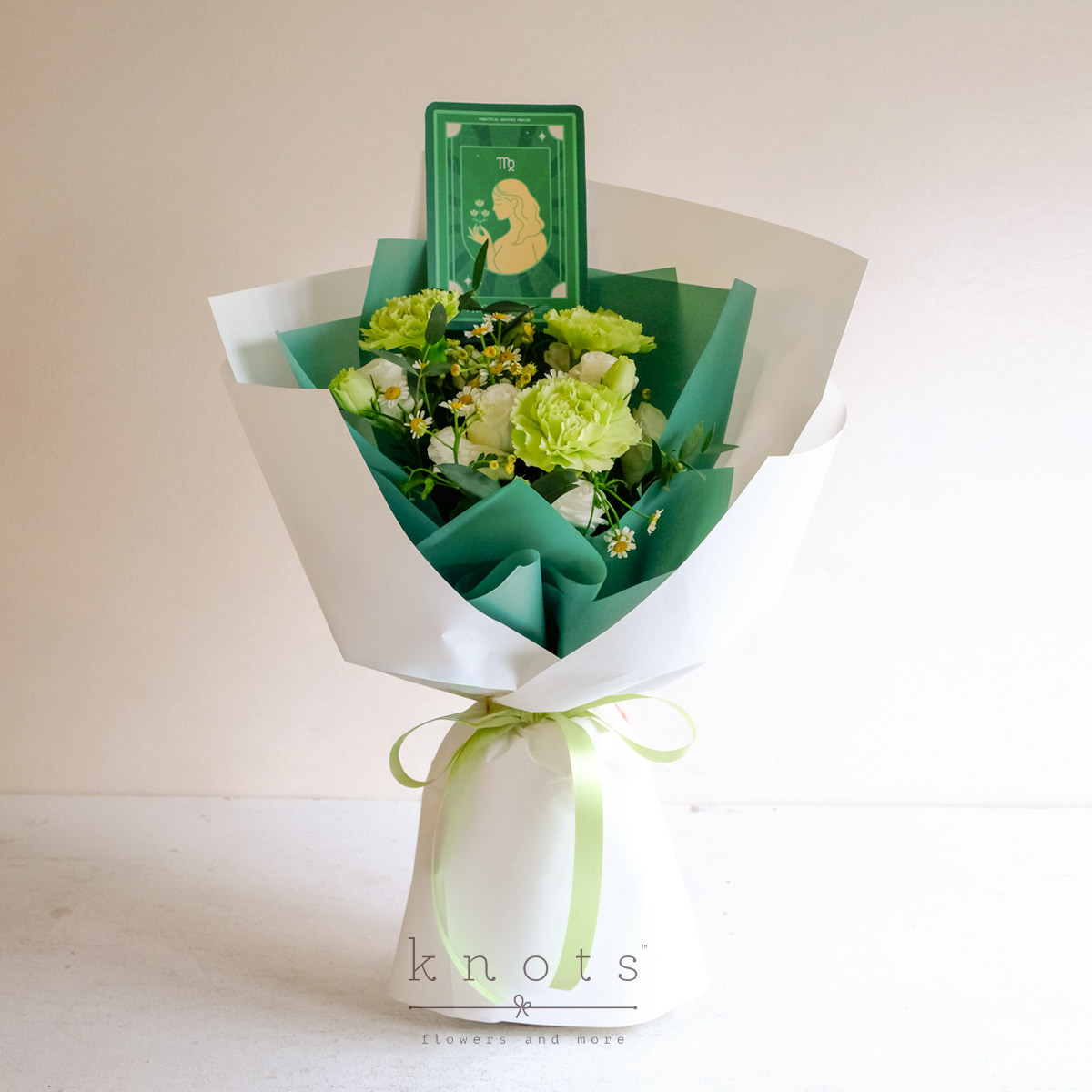 Maiden's Garden (Virgo Green Carnation Bouquet)