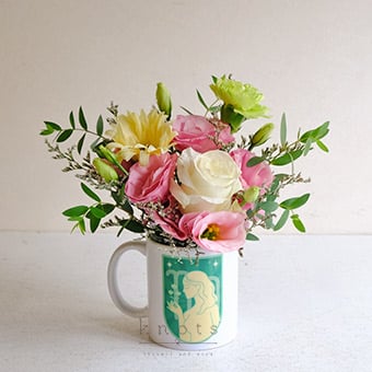 Cup of Joy (Virgo Mixed flower Mug Arrangement)