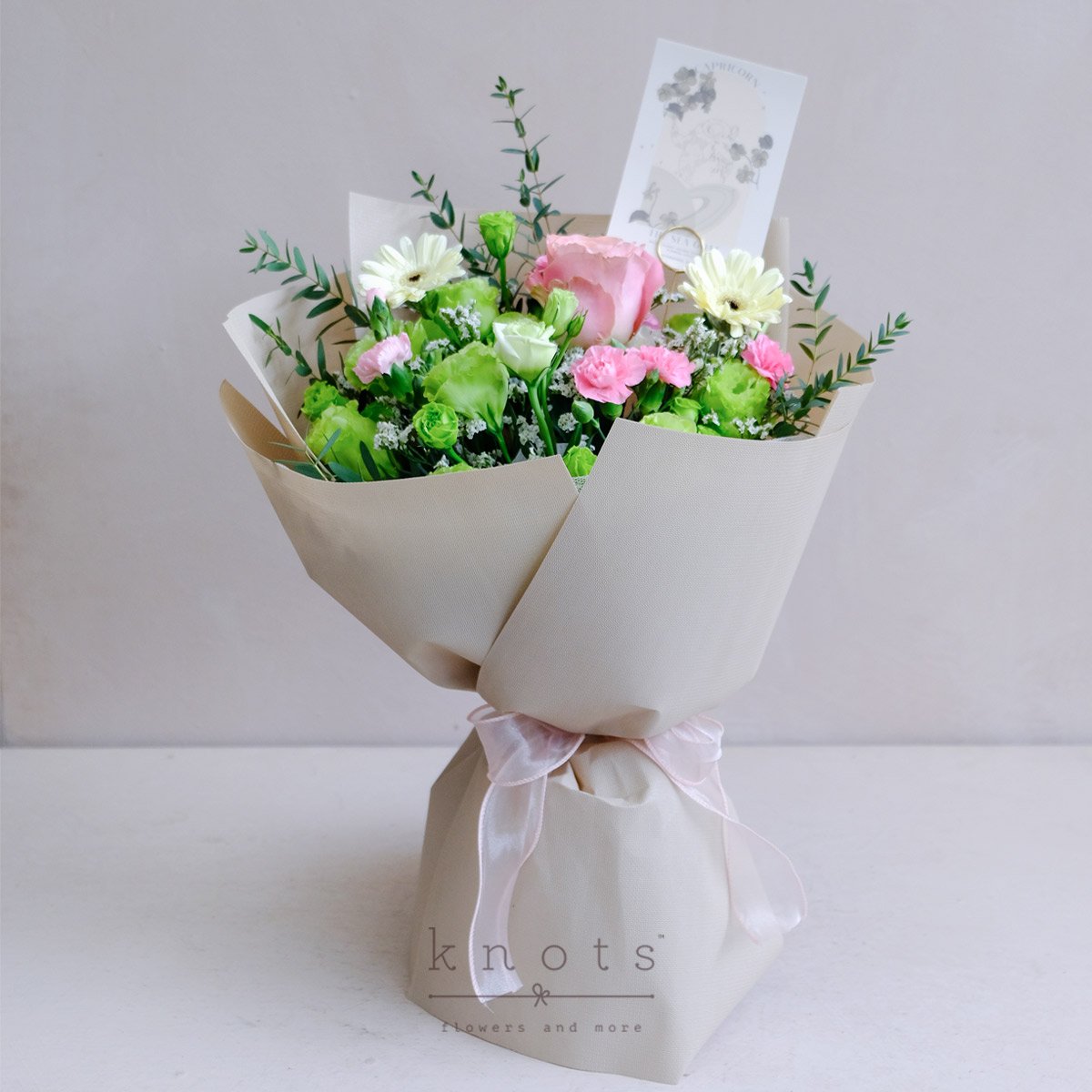 Allison Capricorn (Pink Rose, and White Gerbera Bouquet)