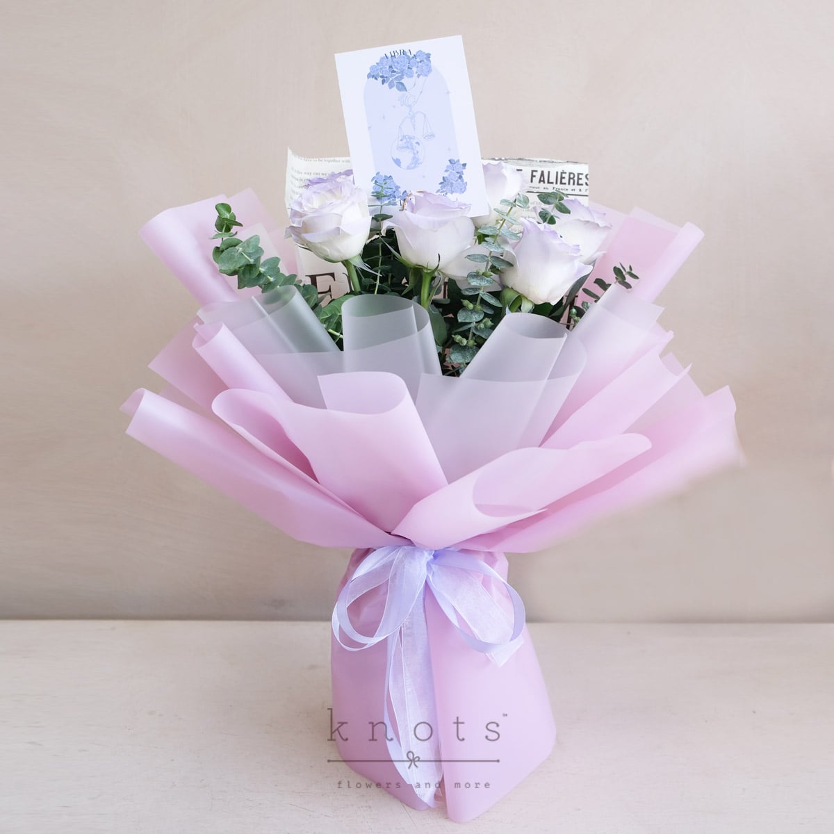 Venus Libra (Purple Sprayed White China Roses)
