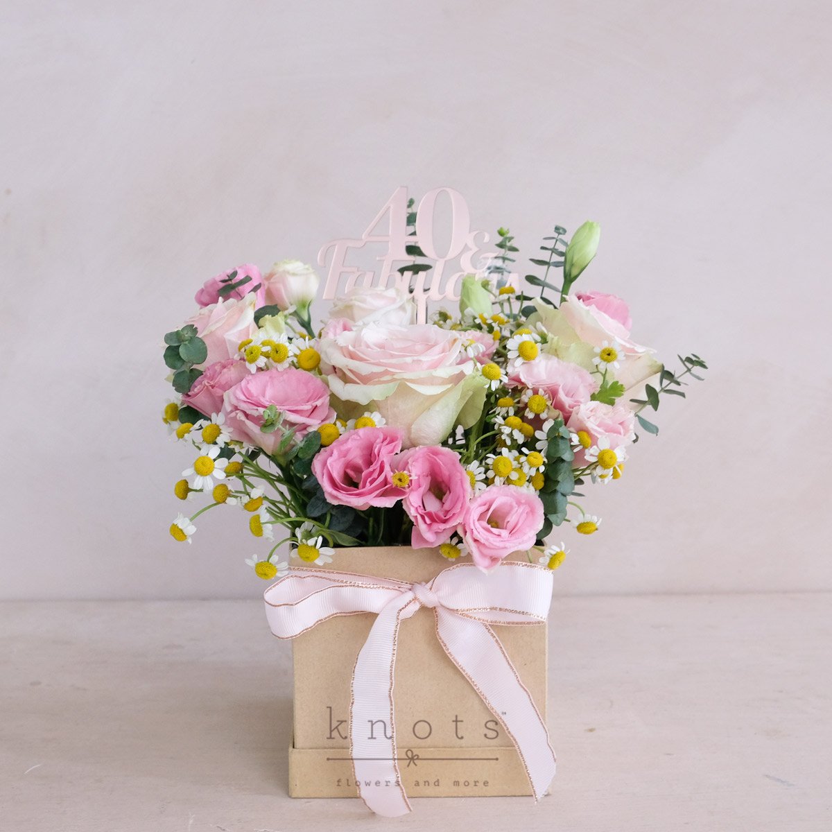40 & Fabulous (Pink Ecuadorian Roses Boxed Arrangement)
