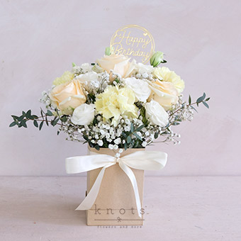Time To Celebrate (Peach Roses Boxed Arrangement)