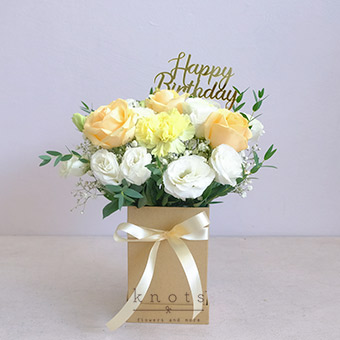 Time To Celebrate (Peach Roses Boxed Arrangement)