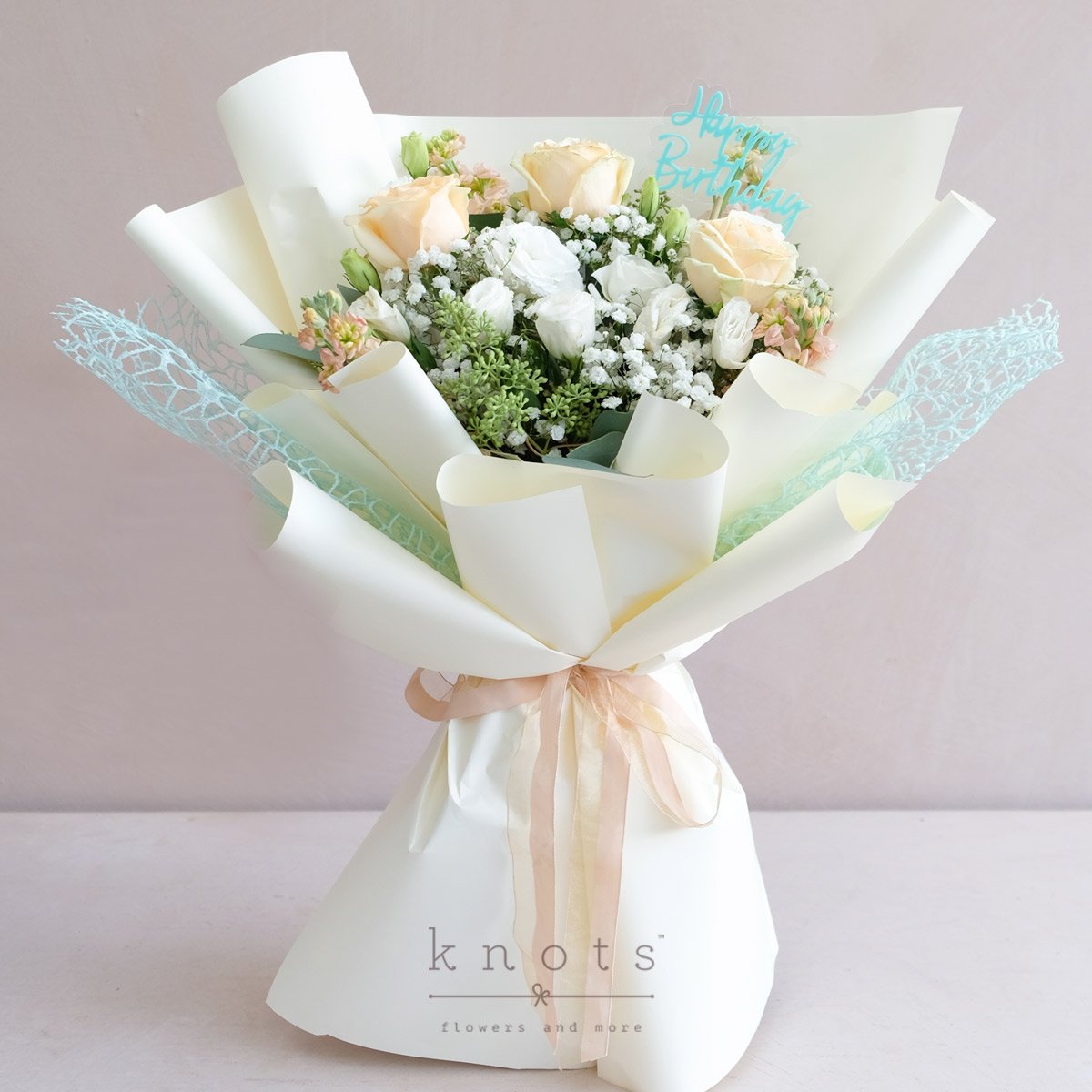 Divina (Peach Roses Birthday Bouquet)
