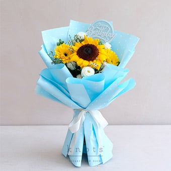 Brightest Blue (Sunflower Bouquet) 