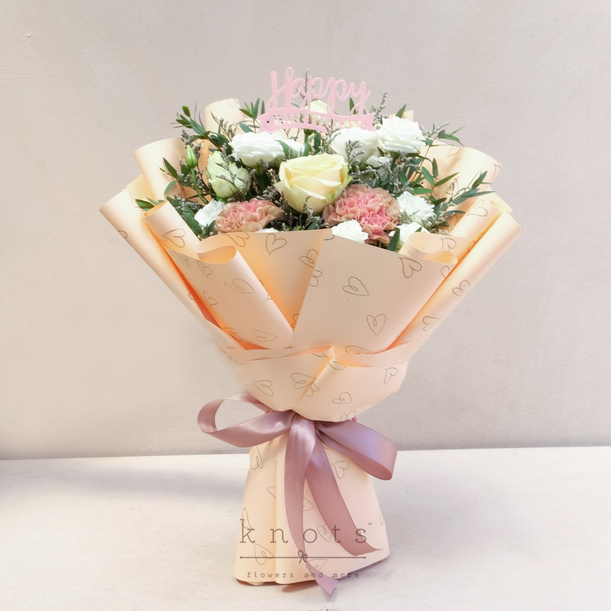 Lady of The Hour (Peach Rose Birthday Bouquet)