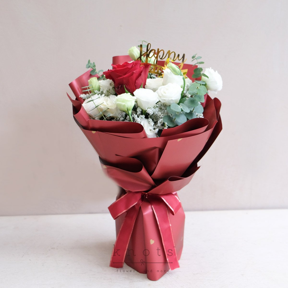 Lovely Birthday (Red Ecuadorian Rose Birthday Bouquet)