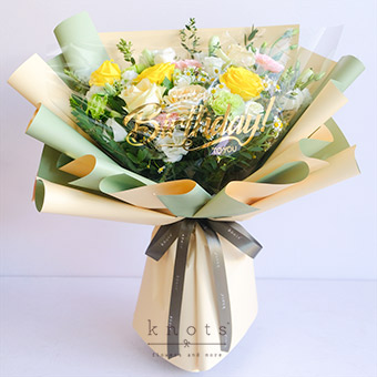 Festive Florals (Rose and Carnation Birthday Bouquet)