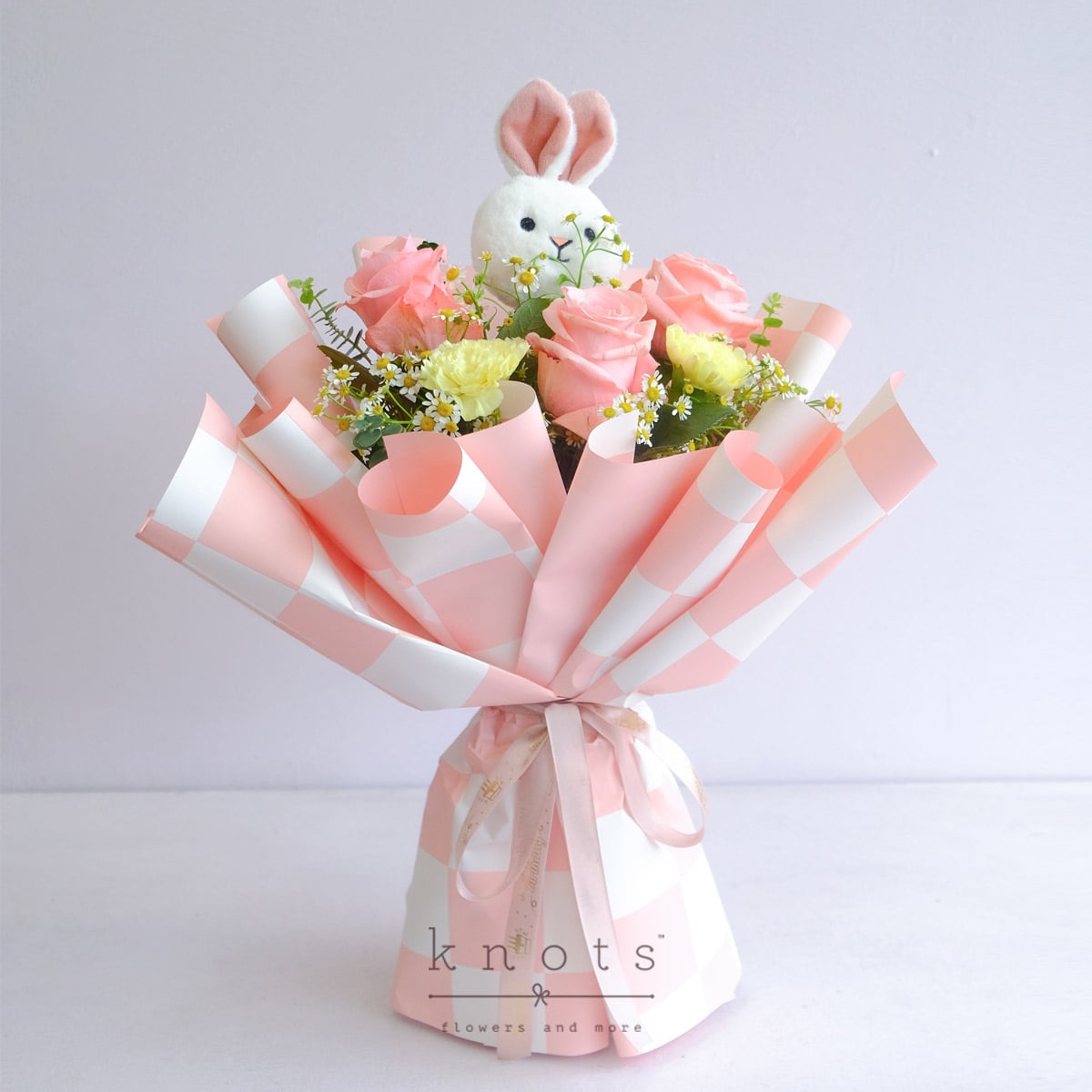 A Hoppy Day (Pink Ecuadorian Rose and Yellow Carnation Birthday Bouquet)