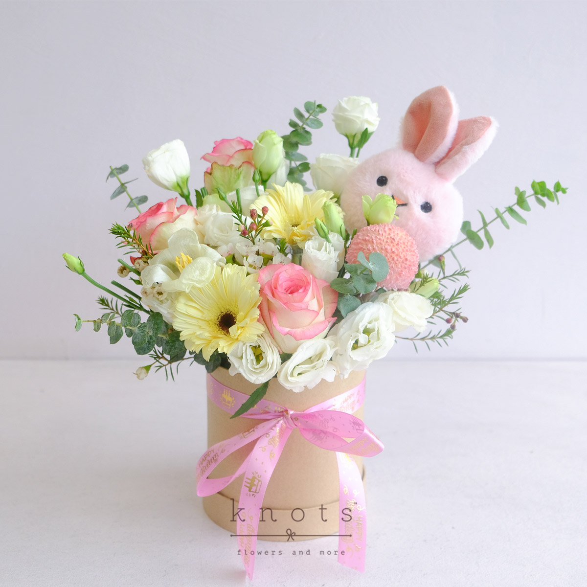 Hopper Birthday (Rose, Gerbera, and Tulips Birthday Arrangement)