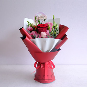 Birthday Bliss (Red Ecuadorian Rose Birthday Bouquet)
