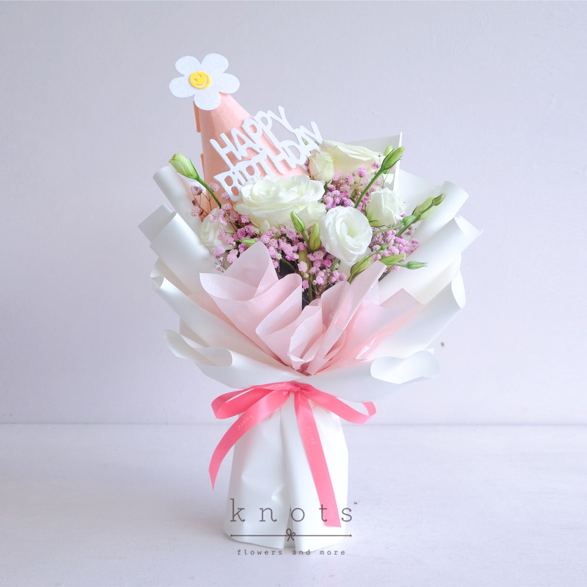 Cheers to Youth (White Rose Birthday Bouquet)