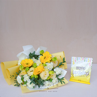 Gleeful Bunch (Gerbera Bouquet w/ Chocolates)