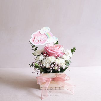 Blooming Wishes (Pink Ecuadorian Rose Birthday Arrangement)