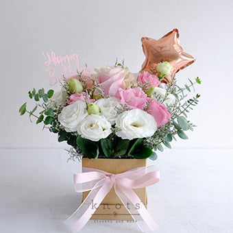 Fabulous Bash (Pink Ecuadorian Rose w/ Balloon)
