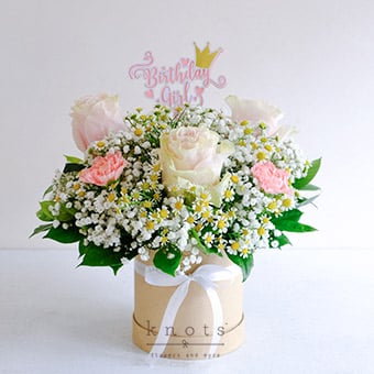 Birthday Chic (3 Pink Ecuadorian Rose Arrangement)