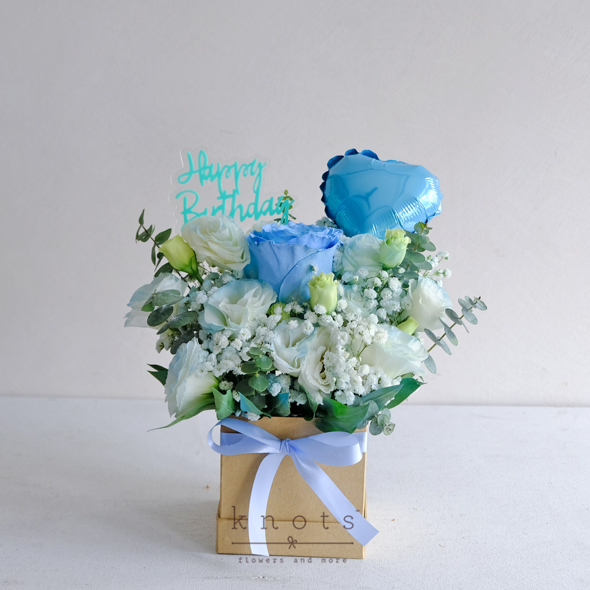 Midnight Caress (Blue Ecuadorian Rose Birthday Arrangement)