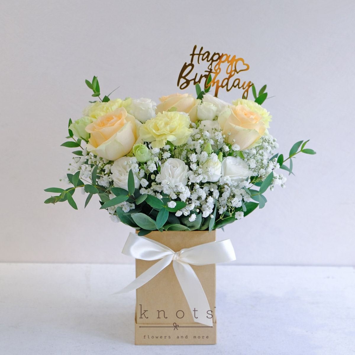 Time To Celebrate (Peach Roses Boxed Arrangement)