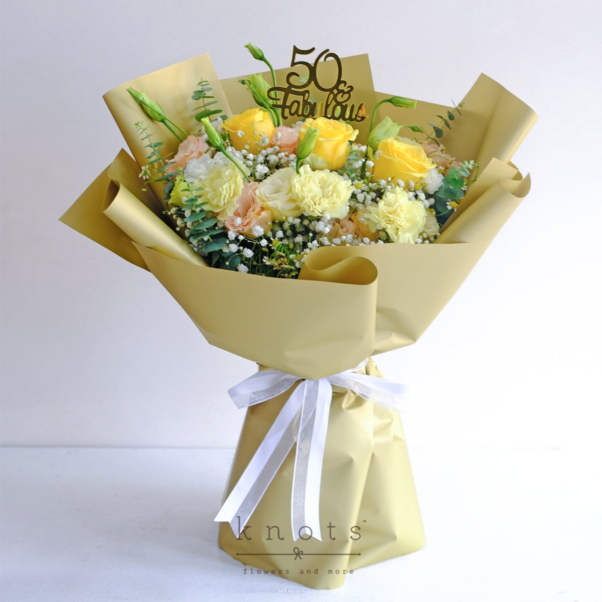 50 & Fabulous (Yellow Roses Birthday Bouquet)
