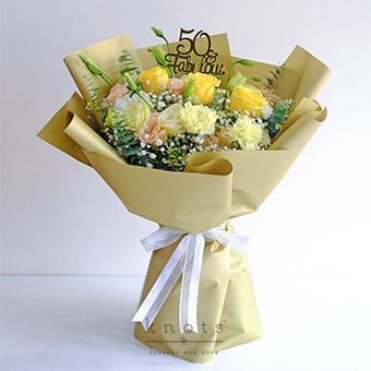 50 & Fabulous (Yellow Roses Birthday Bouquet)
