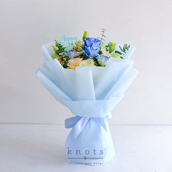 Midnight Shindigs (Blue Ecuadorian Rose Bday Bouquet)