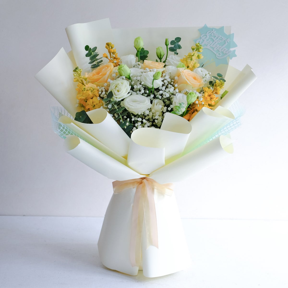 Divina (Peach Roses Birthday Bouquet)