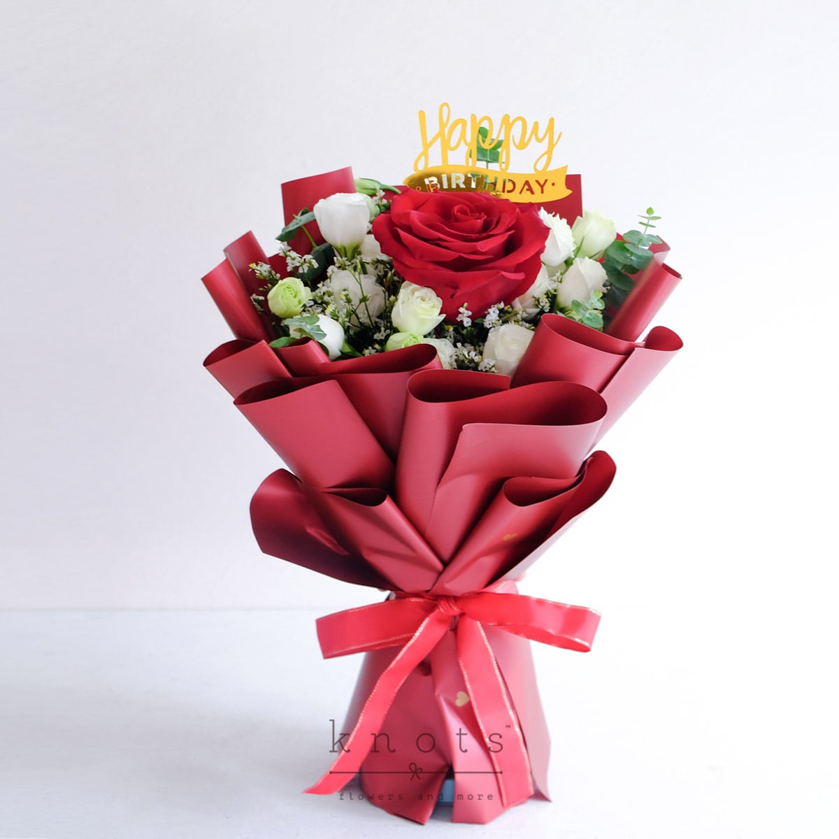 Lovely Birthday (Red Ecuadorian Rose Birthday Bouquet)