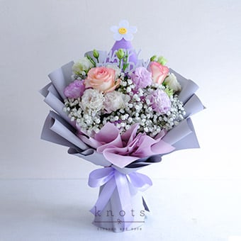 Joyful Celebrations (Two-Toned Pink Rose Birthday Bouquet)