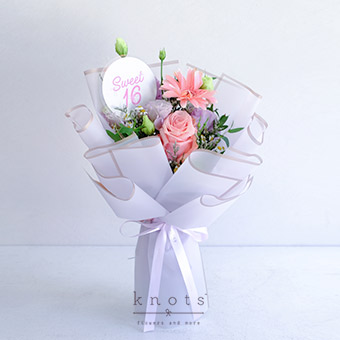 Sweet 16 Blooms (Pink Ecuadorian Rose and Gerbera Bouquet)