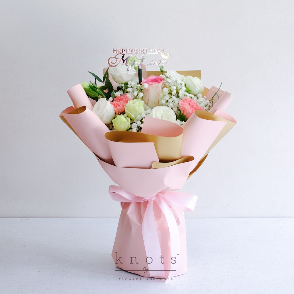 Sweetest Wishes (Two-toned Pink Rose Birthday Bouquet)