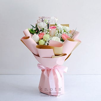 Sweetest Wishes (Two-toned Pink Rose Birthday Bouquet)