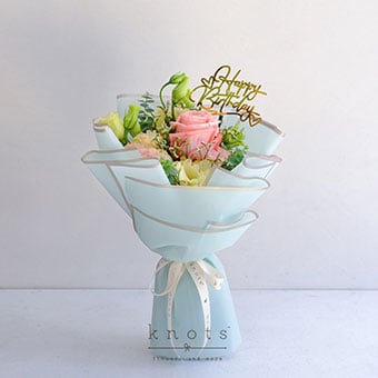 Birthday Charm (Pink Ecuadorian Rose Birthday Bouquet)