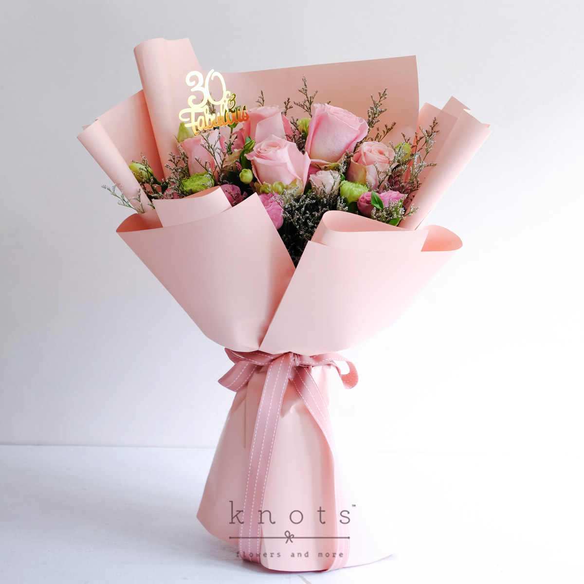 Thirty & Fabulous (Pink Ecuadorian Roses Birthday Bouquet)