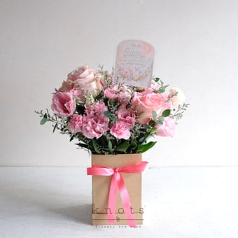Blushing Wishes (Pink Roses Arrangement)