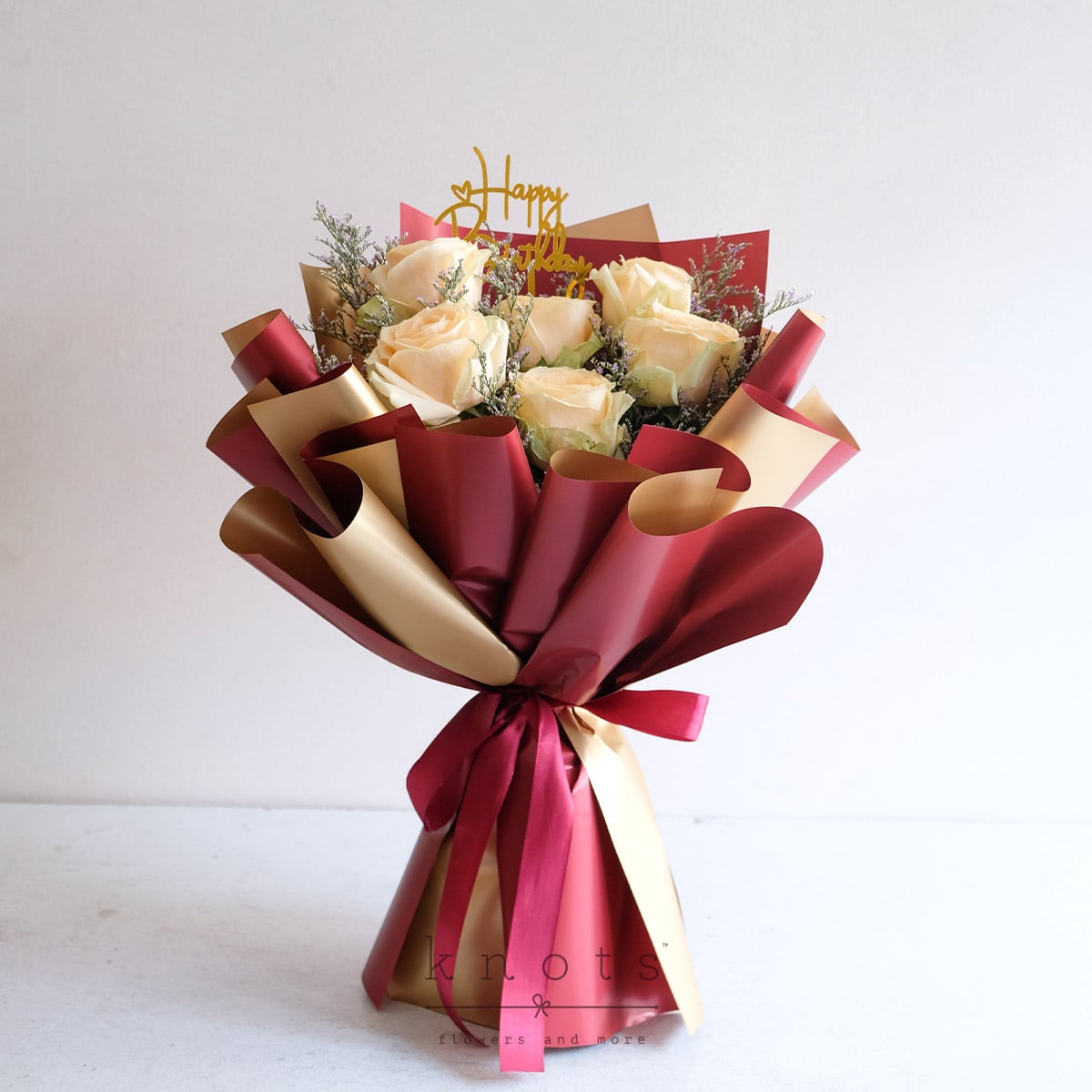Timeless Wishes (Peach Roses Bouquet)
