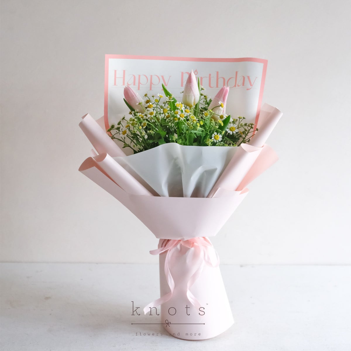 Little Birthday Garden (Pink Tulips Bouquet)
