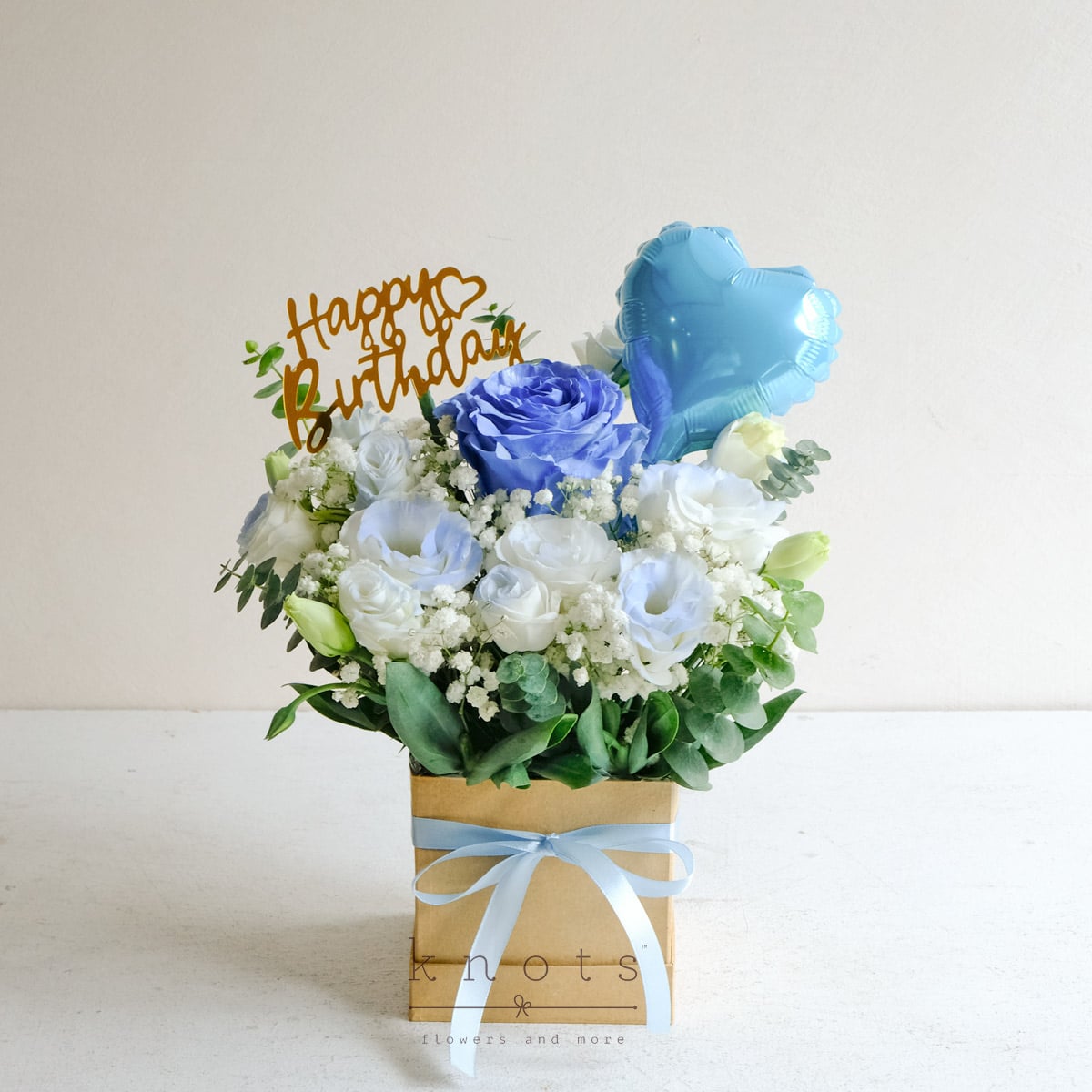 Midnight Caress (Blue Ecuadorian Rose Birthday Arrangement)