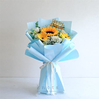 Brightest Blue (Sunflower Bouquet) 