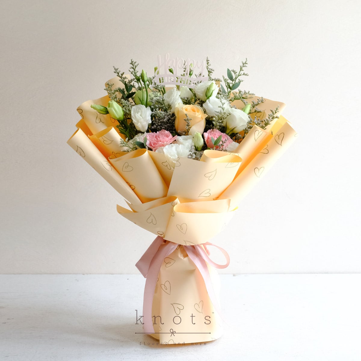 Lady of The Hour (Peach Rose Birthday Bouquet)